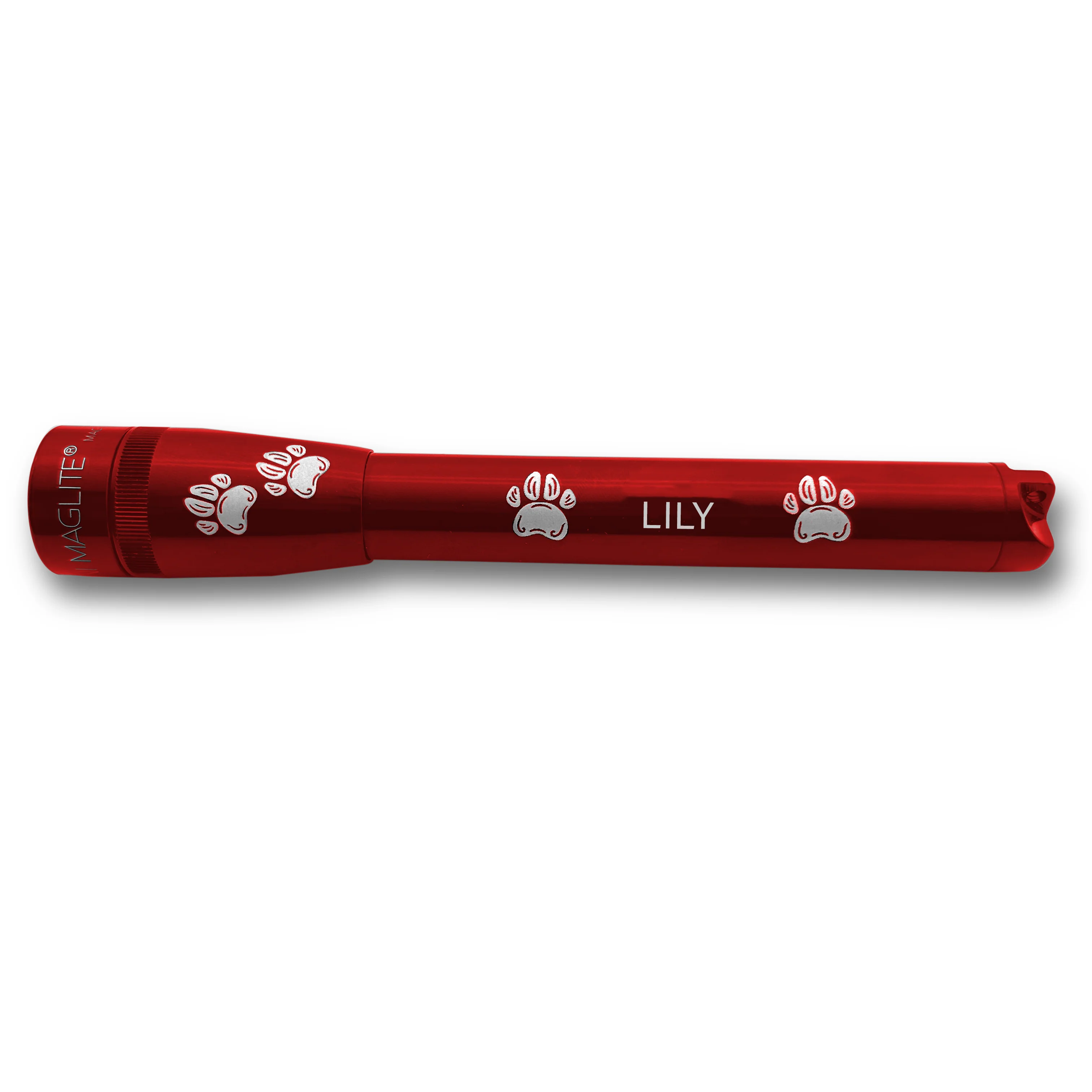 Mini Maglite Pro LED Flashlight - Red - Custom Pet Engraving - Image 2