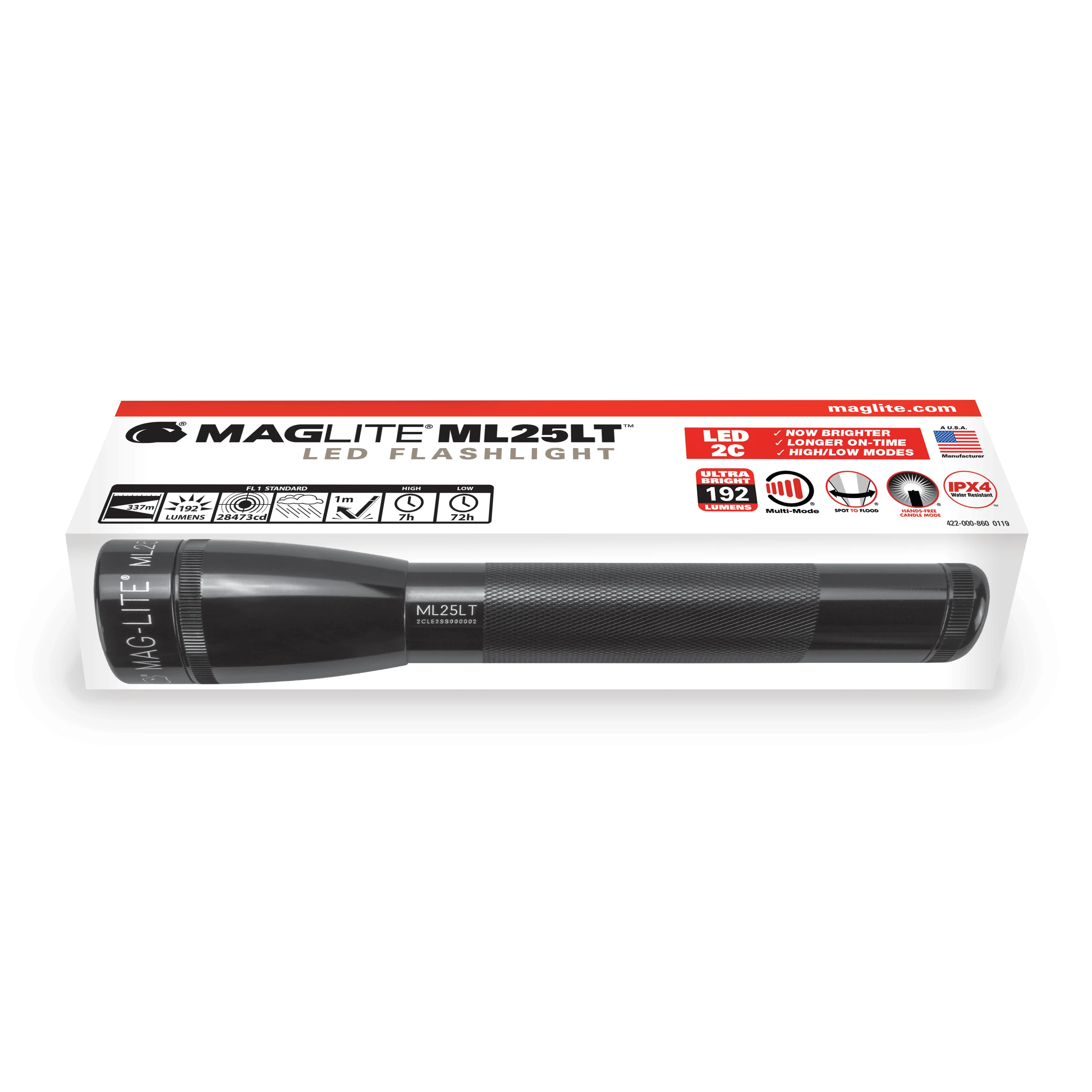 ML25LT LED 2-Cell C Flashlight - Blue - Custom Engraving - Image 3
