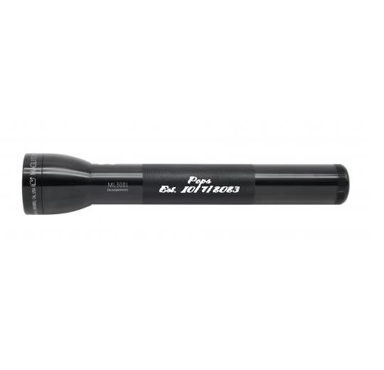 ML300L LED 3-Cell D Flashlight - Black - Custom Engraving