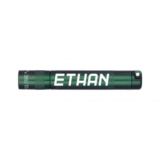 Solitaire LED Key Chain Flashlight - Dark Green -Custom Engraving