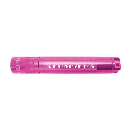 Solitaire LED Key Chain Flashlight - Pink - Custom Engraving